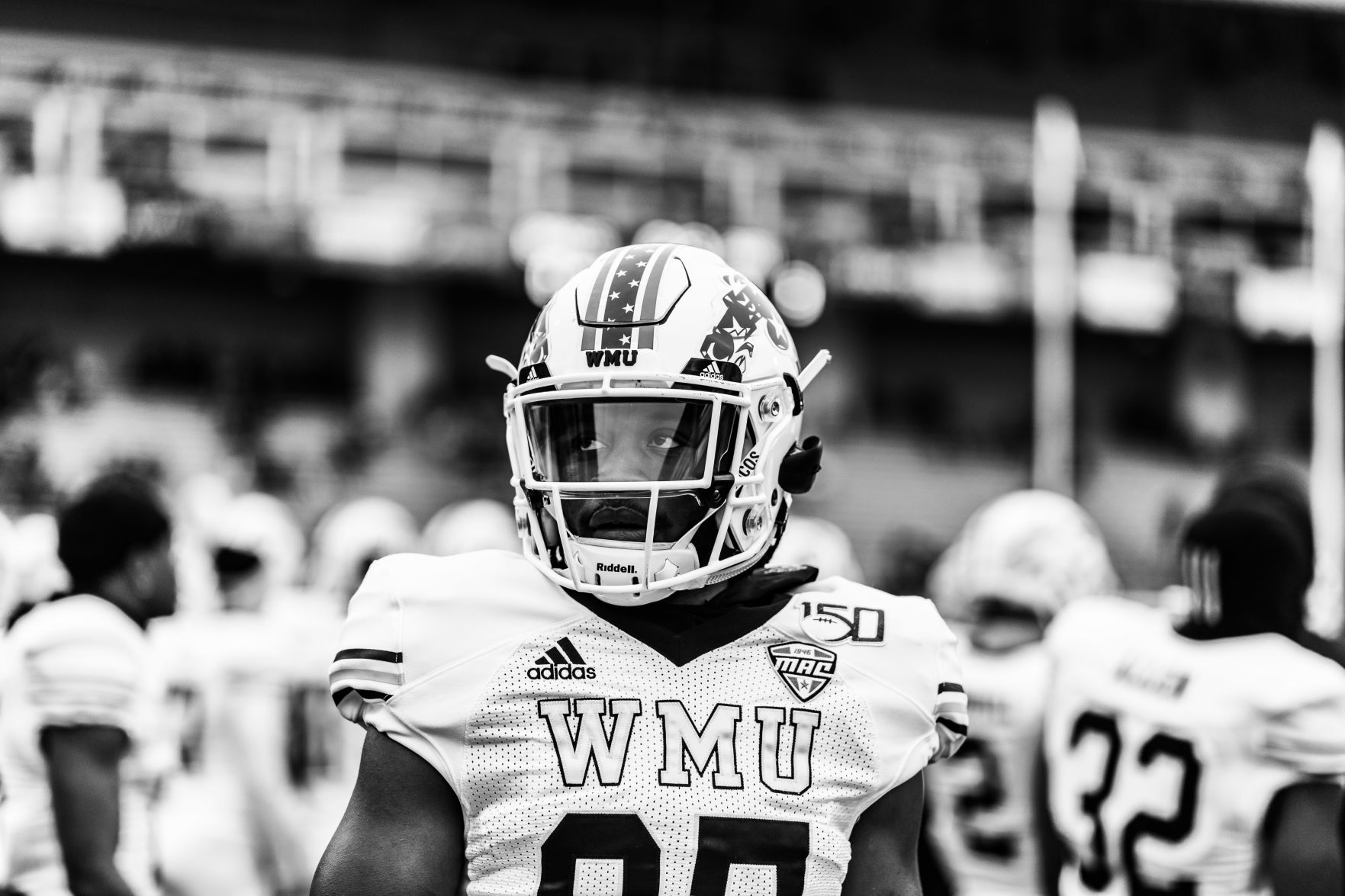 Freshman running back Sean Tyler looks to the crowd.